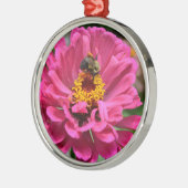 Rosa Zinnia und Hummel Ornament Aus Metall (Links)