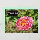 Rosa Zinnie mit gelber Mitte Dankeskarte (Vorne/Hinten)