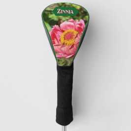 Rosa Zinnie mit gelber Mitte Golf Headcover