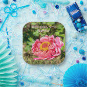 Rosa Zinnie mit gelber Mitte Pappteller (Party)