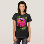 Rosa Zinnie mit Hummeln, rosa Blume, niedliche Bie T-Shirt (Vorne ganz)