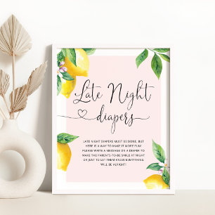 Rosa Zitrone Späte Nacht Windeln Poster