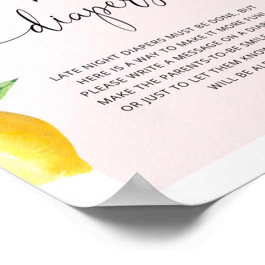 Rosa Zitrone Späte Nacht Windeln Poster (Ecke)