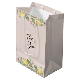 Rosa Zitronen-Dankeschön-Geschenk / Geschenkanhäng Mittlere Geschenktüte