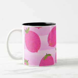 Rosa Zitronen Limonade Sommer Frucht Aquarell Zweifarbige Tasse