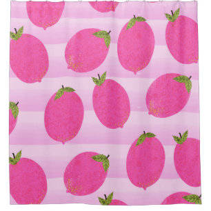 Rosa Zitronen Limonade Sommer Frucht Hell Lustig Duschvorhang