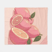 Rosa Zitronen Moderne Weibliche Zitrusfrüchte Fleecedecke (Vorderseite (Horizontal))