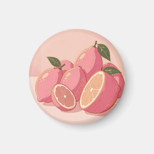 Rosa Zitronen Moderne Weibliche Zitrusfrüchte Magnet