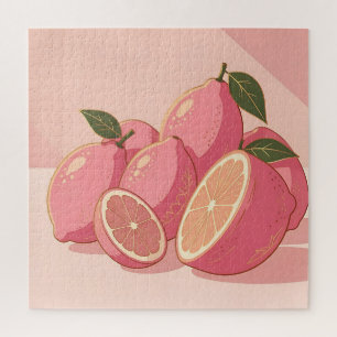 Rosa Zitronen Moderne Weibliche Zitrusfrüchte Puzzle