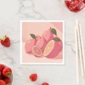 Rosa Zitronen Moderne Weibliche Zitrusfrüchte Serviette (Beispiel)