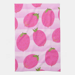 Rosa Zitronen Sommer Frucht Aquarell Spaß Hell Küchentuch
