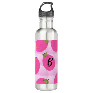 Rosa Zitronen Sommer Früchte Wasserfarben Spaß hel Edelstahlflasche