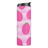 Rosa Zitronen Sommer Früchte Wasserfarben Spaß hel Thermosbecher (Nach links gedreht)
