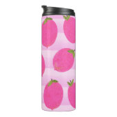 Rosa Zitronen Sommer Früchte Wasserfarben Spaß hel Thermosbecher (Nach rechts gedreht)