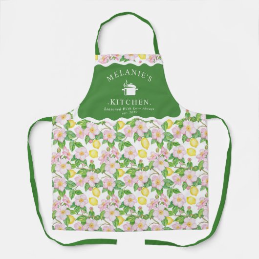 Rosa Zitronen Zitrusfrüchte Königin der Küche Schürze (Vorderseite)