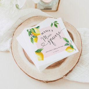 Rosa Zitronenmarmelade Hauptpresse Babydusche Serv Serviette