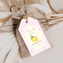 Rosa Zitrus-Limonen-Baby-Party-Geschenkanhänger