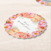 Rosa Zitrusfrüchte Blume Untersetzer (angewinkelt)