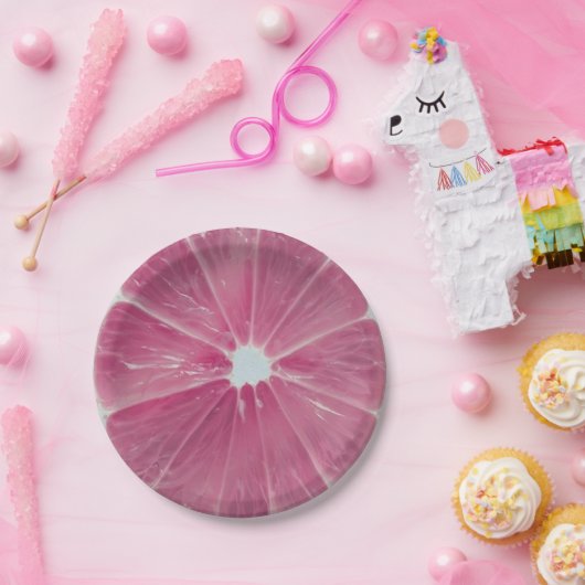 Rosa Zitrusfrüchte Pappteller (Party)