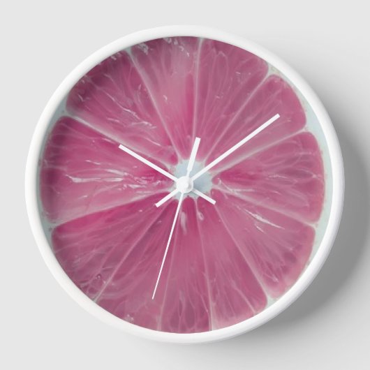 Rosa Zitrusfrüchte Uhr (Vorderseite)
