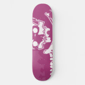 Rosa Zombie-Schädel-Skateboard Skateboard (Vorderseite)