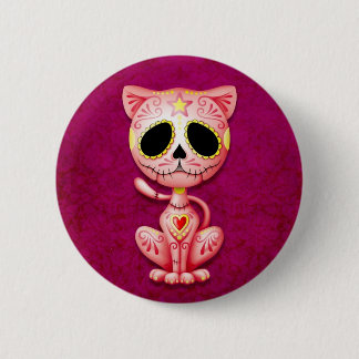 Rosa Zombie-Zuckerkätzchen Button