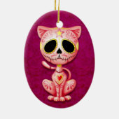 Rosa Zombie-Zuckerkätzchen Keramikornament (Hinten)