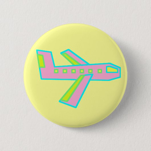 Rosa Zooper Flugzeug Button (Vorderseite)