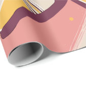 Rosa "Zu den Sternen!" Cat Astronaut Geburtstag Geschenkpapier (Rolleneckpunkt)