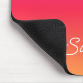 Rosa zu Orange Moderner Farbverlauf Name Mousepad (Ecke)