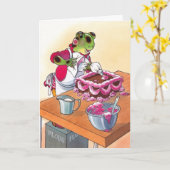 Rosa Zuckerglasur Karte (Gelbe Blume)