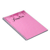 Rosa Zuckerguss auf Polka Dots Notizblock (Rechte Seite)