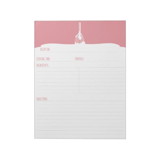 Rosa Zuckerguss Backen Rezept Notepad Notizblock (Rotiert)
