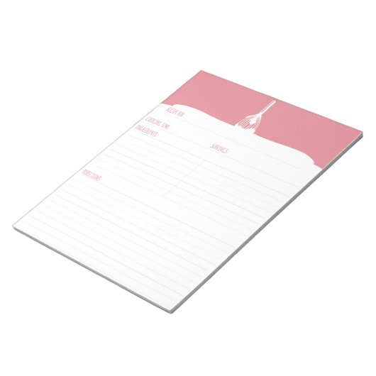Rosa Zuckerguss Backen Rezept Notepad Notizblock (angewinkelt)