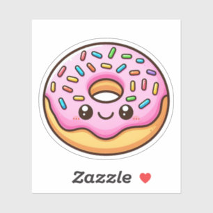 Rosa Zuckerguss Donut Custom-Cut Vinyl Stickers Aufkleber