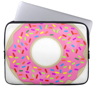 Rosa Zuckerguss-niedlicher Krapfen Laptopschutzhülle