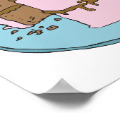 Rosa Zuckerguss Schokoladenkuchen Poster (Ecke)