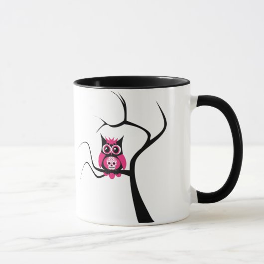 Rosa Zuckerschädel-Eule in der Baum-Tasse Tasse (Rechts)