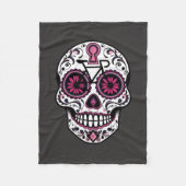 Rosa Zuckerschädel, Tag der Toten Fleecedecke (Vorderseite)