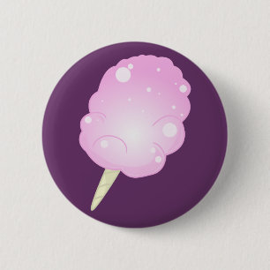 Rosa Zuckerwatte Button
