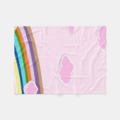 rosa Zuckerwatte-Himmel mit Regenbogen Fleecedecke (Vorderseite (Horizontal))