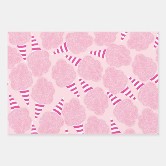 Rosa Zuckerwatte-Muster Geschenkpapier Set (Vorderseite)