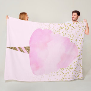 Rosa Zuckerwatte-u. GoldGlitzer-wunderlicher Spaß Fleecedecke