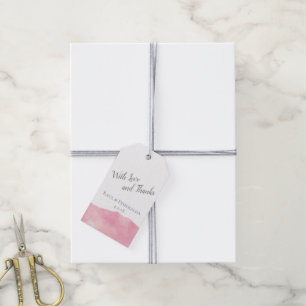 Rosa Zuckerwatte-Wasserfarben-Hochzeits-Dankeschön Geschenkanhänger