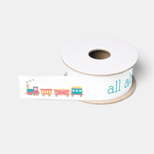 Rosa Zug-Geburtstags-Party-personalisiertes Band Ripsband