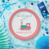 Rosa Zug-Geburtstags-Party-Platte Pappteller (Party)