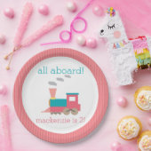 Rosa Zug-Geburtstags-Party-Platte Pappteller (Party)