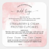 Rosa Zuhause Bakery Hütte gesetzliche Bestandteile Quadratischer Aufkleber (Vorderseite)