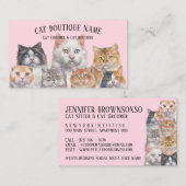 Rosa Zuhause Katzen Visitenkarte (Vorne/Hinten)