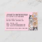 Rosa Zuhause Katzen Visitenkarte (Rückseite)